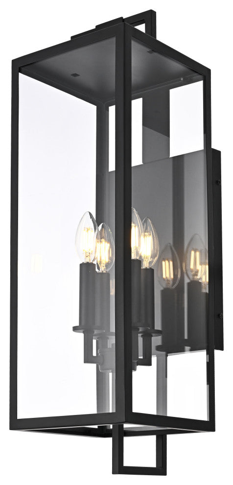 Home Living 8" Outdoor Wall Sconce, Black