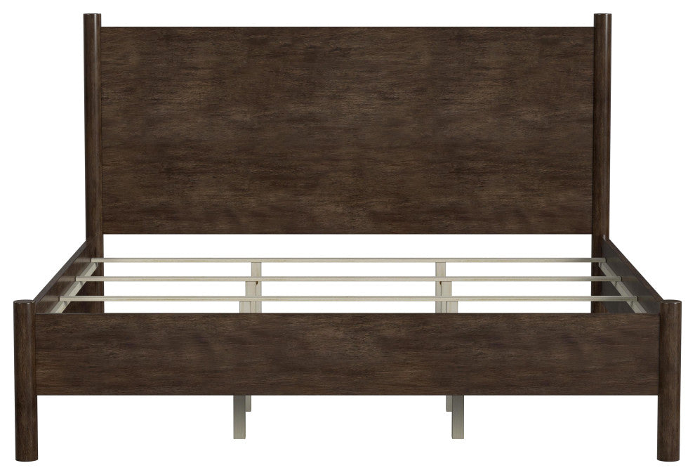 Lennon Rounded Leg Bed, Medium Brown, King