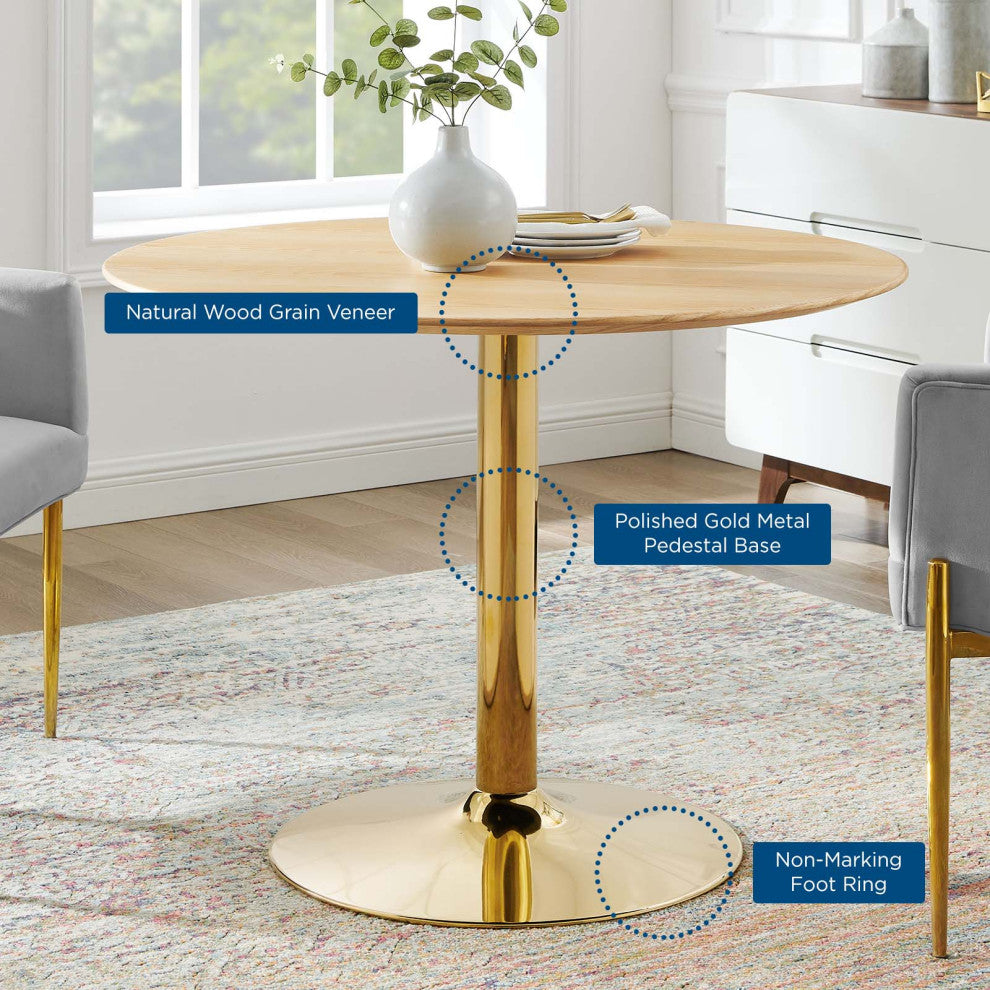 Verne 40" Dining Table Gold Natural -4754