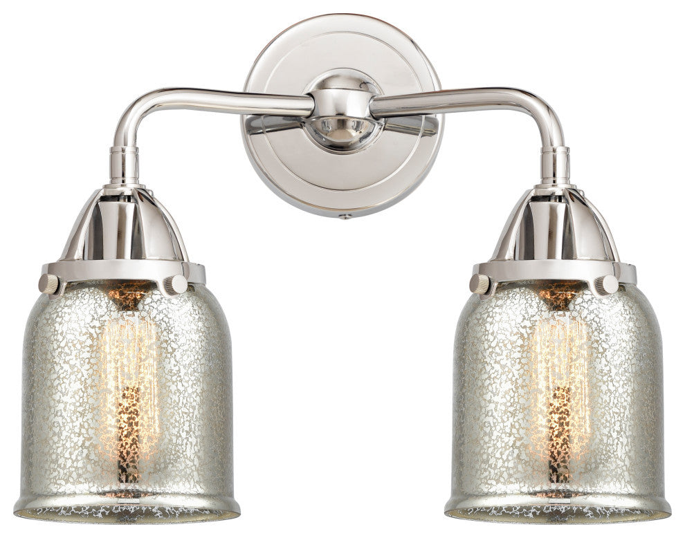 Small Bell Bath Vanity Light, Polished Chrome, Silver Plated Mercury