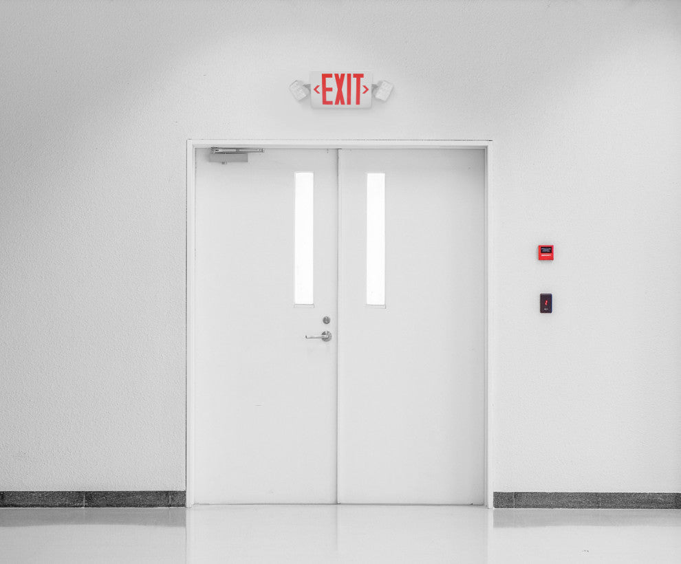 ECL3 Self-Diagnostic LED Emergency Exit Sign, Remote Capable, Red Lettering