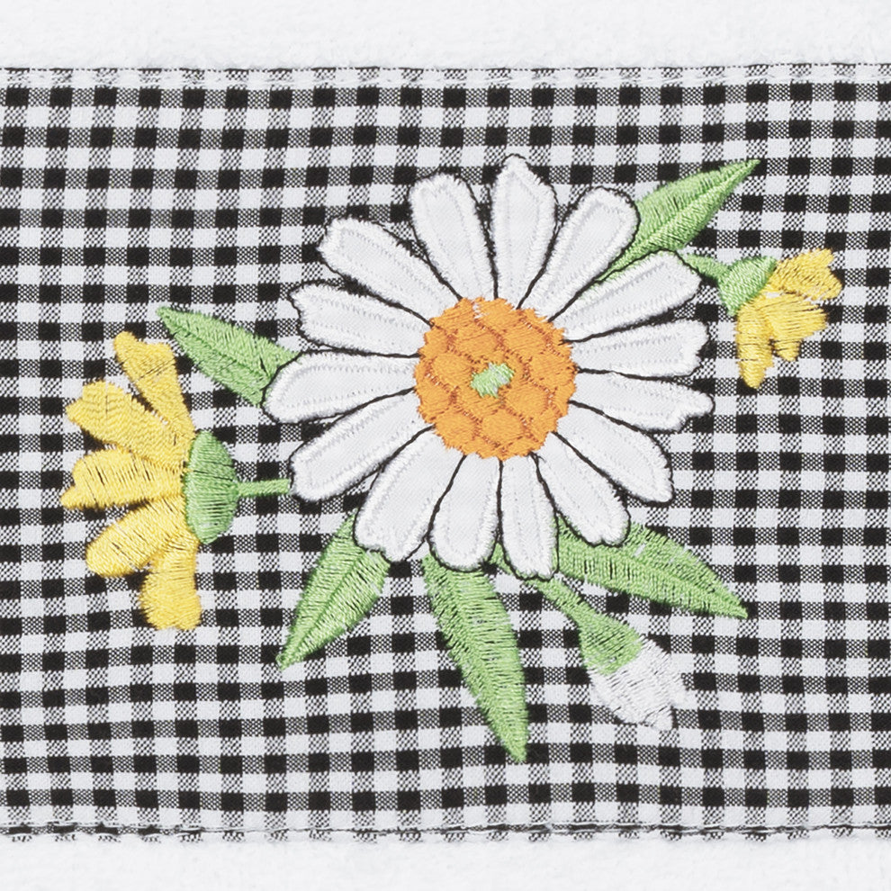 Linum Home Textiles Turkish Cotton Daisy 3-Piece Embellished Towel Set, White