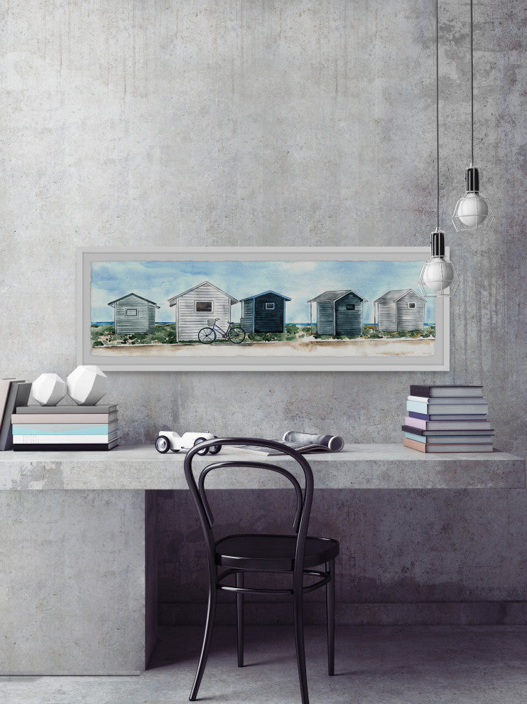 "Find Me by the Sea" Framed Painting Print, 30x10