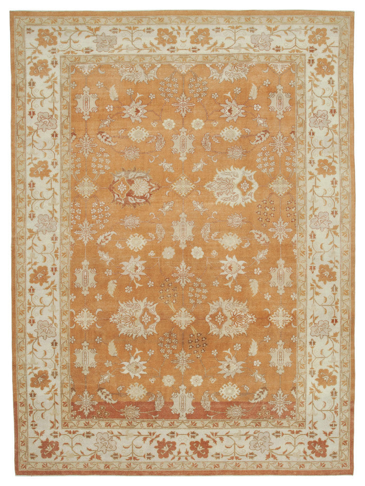Rug N Carpet - Handmade Oriental 8' 10" x 12' 1" Soft Oushak Area Rug