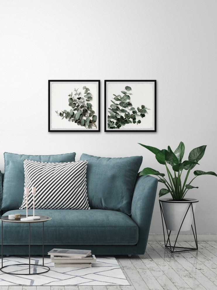 Eucalyptus Bloom Diptych, 2-Piece Set, 24x24 Panels