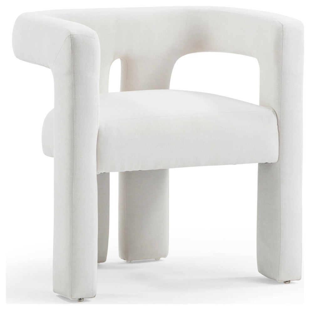 Sloane Bone White Upcycled Fabric Chair