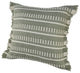 Ox Bay Handwoven Green/White Geometric Polyester Pillow Cover, 24"x24"
