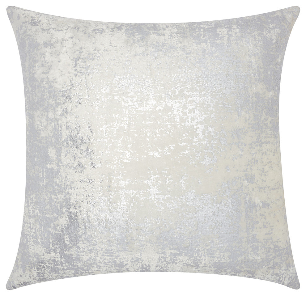 Mina Victory Luminescence Distressed Metallic Pillow, Silver