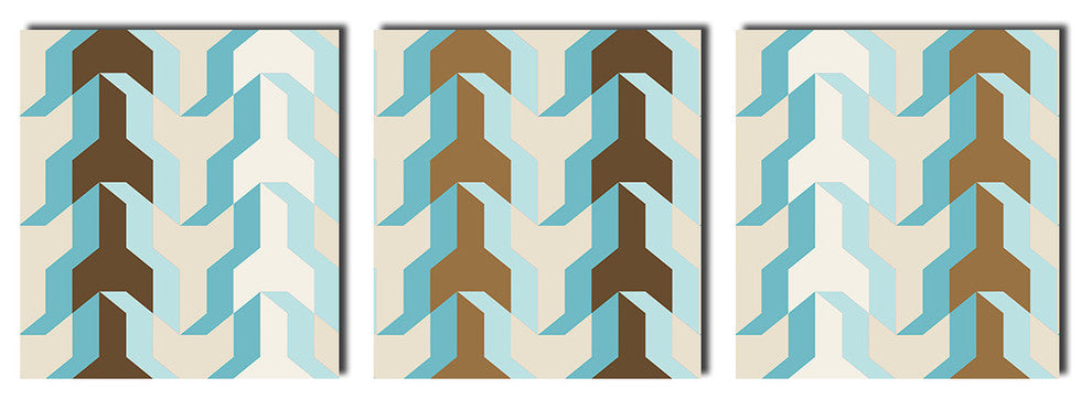 Geometric Study XX Canvas Wall Art 3-Piece Set