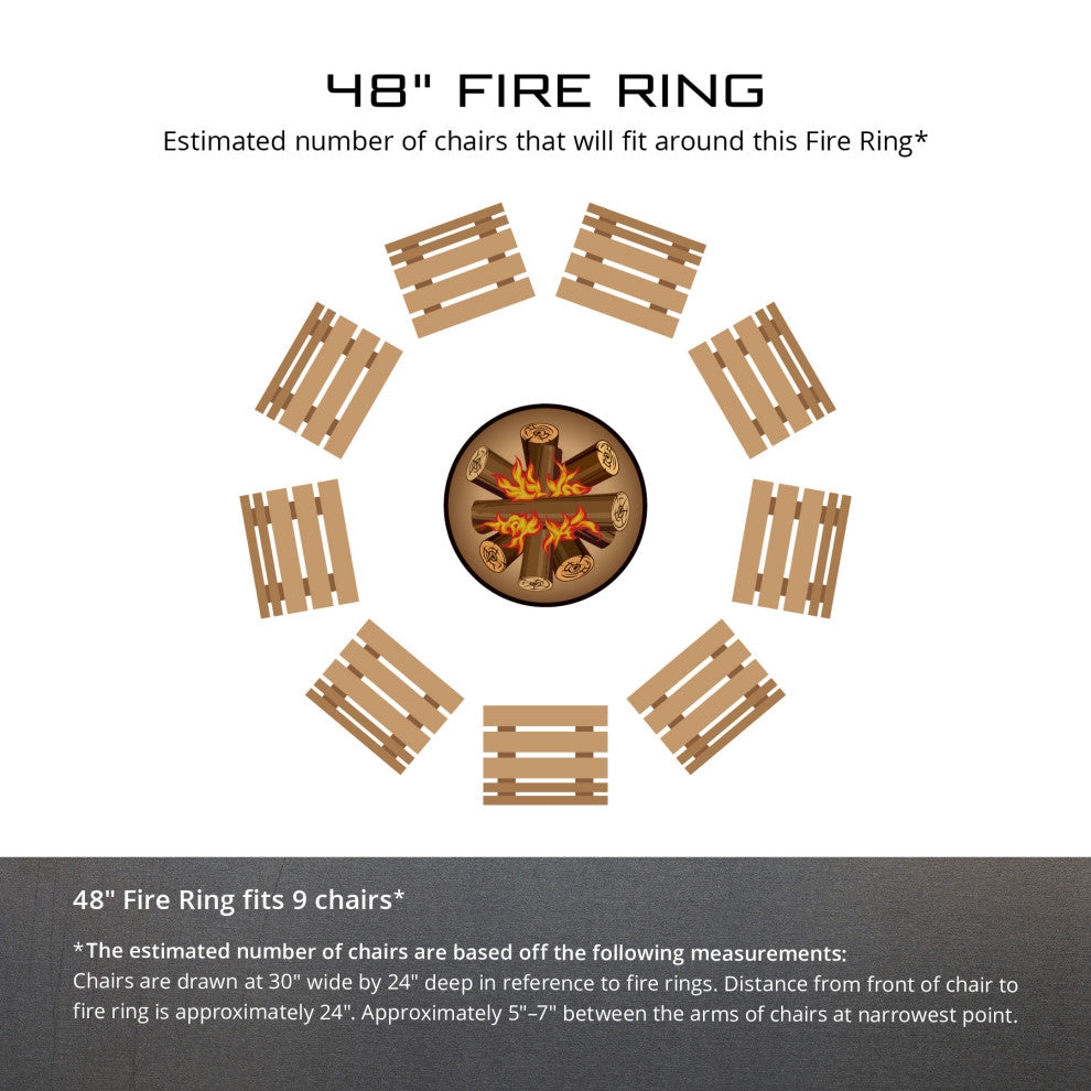 48" Solid 4 Piece Fire Ring