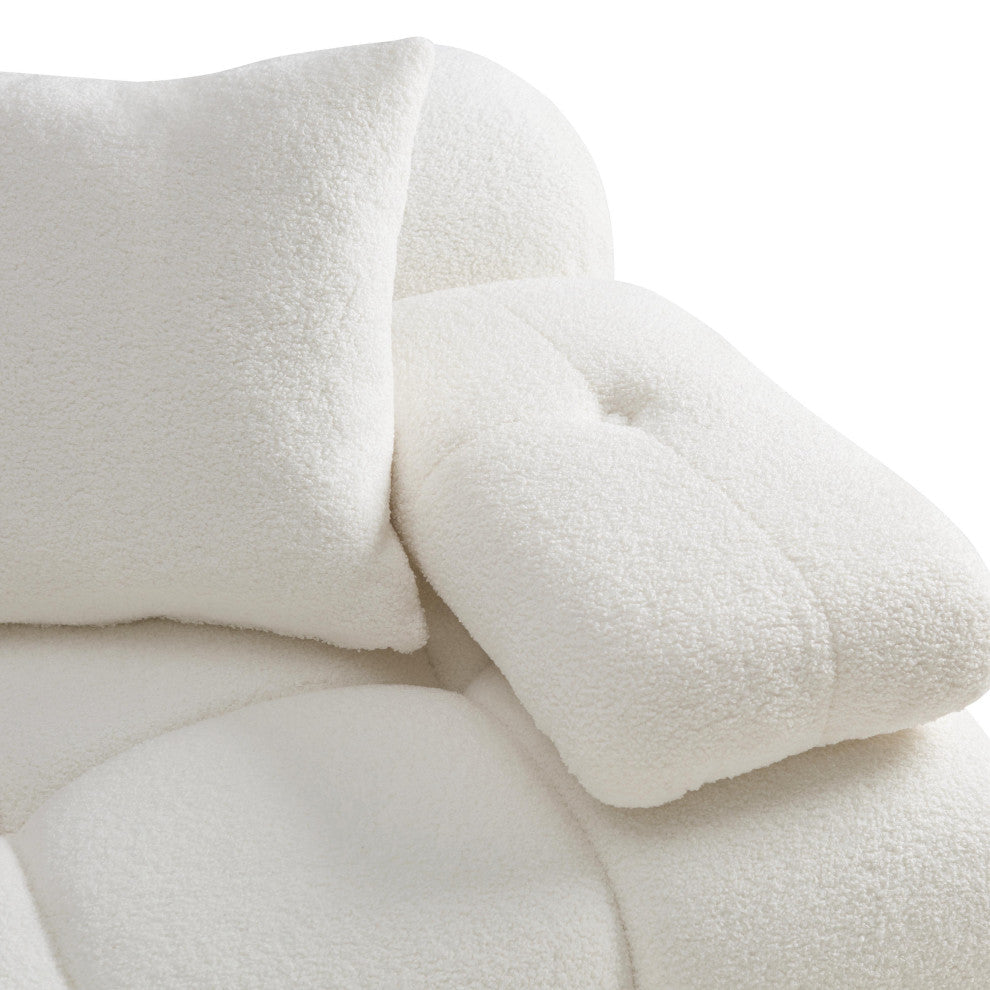 Calliope Cream Vegan Shearling Modular Sofa Cream