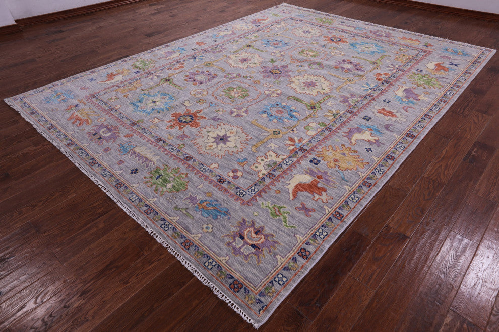 8' 10" X 12' 0" Turkish Oushak Hand Knotted Wool Rug - Q15697