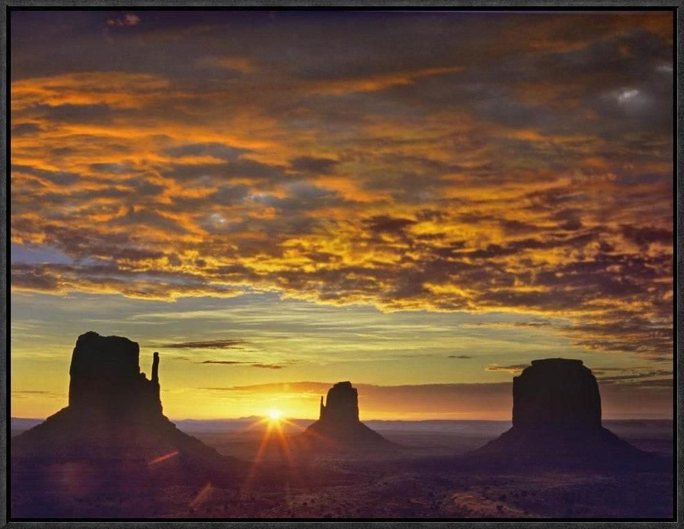 The Mittens and Merrick Butte At Sunrise, Monument Valley, Arizona, 24"x18"