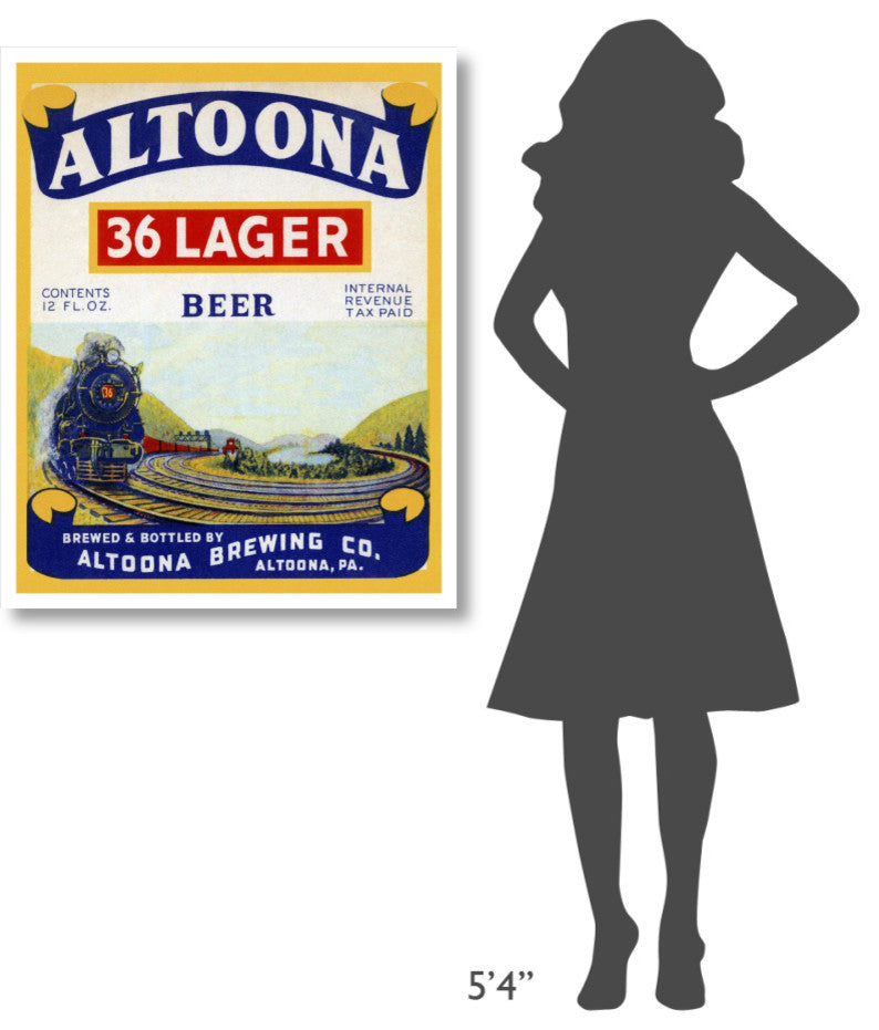 "Altoona 36 Lager Beer" Digital Paper Print by Vintage Booze Labels, 31"x38"