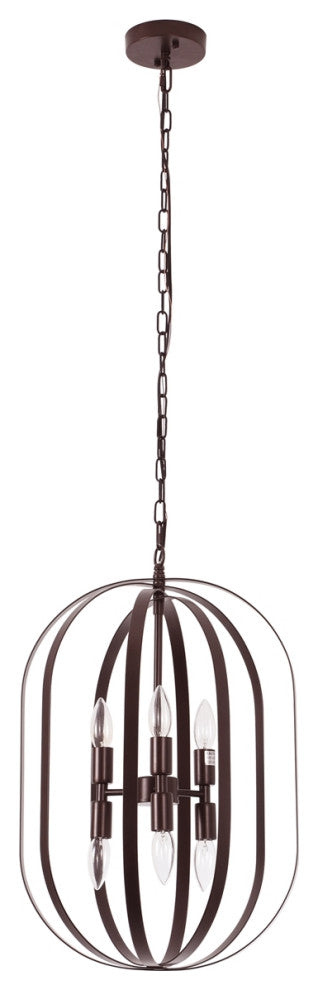 CHLOE Lighting CH6S803RB15-UP6 PEPPER Transitional 6 Light Black Ceiling Pendant