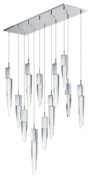 ET2 E31248-20 Quartz 12 Light 39"W LED Linear Pendant - Polished Chrome