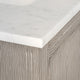 Hugo Carrara White Marble Countertop Bathroom Vanity in Grey Oak, Bronze Handle, 30", Vanity With Mirror