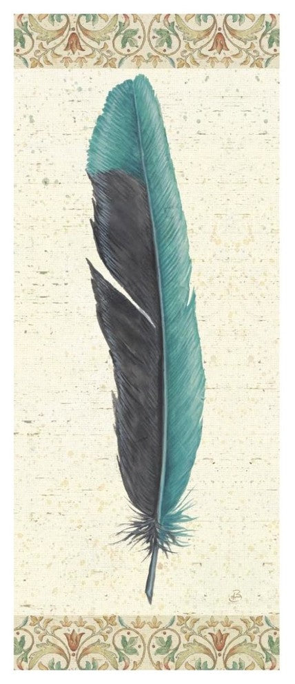 "Feather Tales V" Digital Paper Print by Daphne Brissonnet, 32"x77"