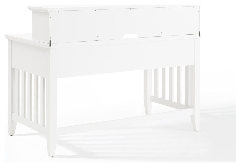 Adler Computer Desk With Hutch, White Finish