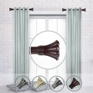Dakota Side Curtain Rods 12-20", Mahogany