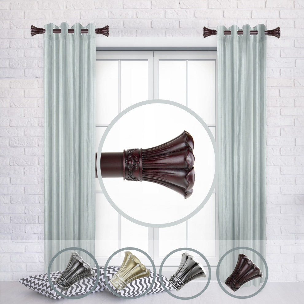 Dakota Side Curtain Rods 12-20", Mahogany