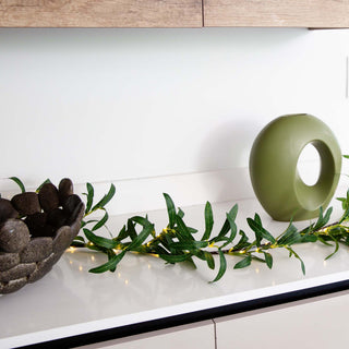 6.5ft. Lighted Artificial Olive Garland With 100 Warm White LED Lights