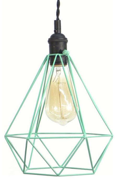 Black Mint Diamond Cage Pendant Light