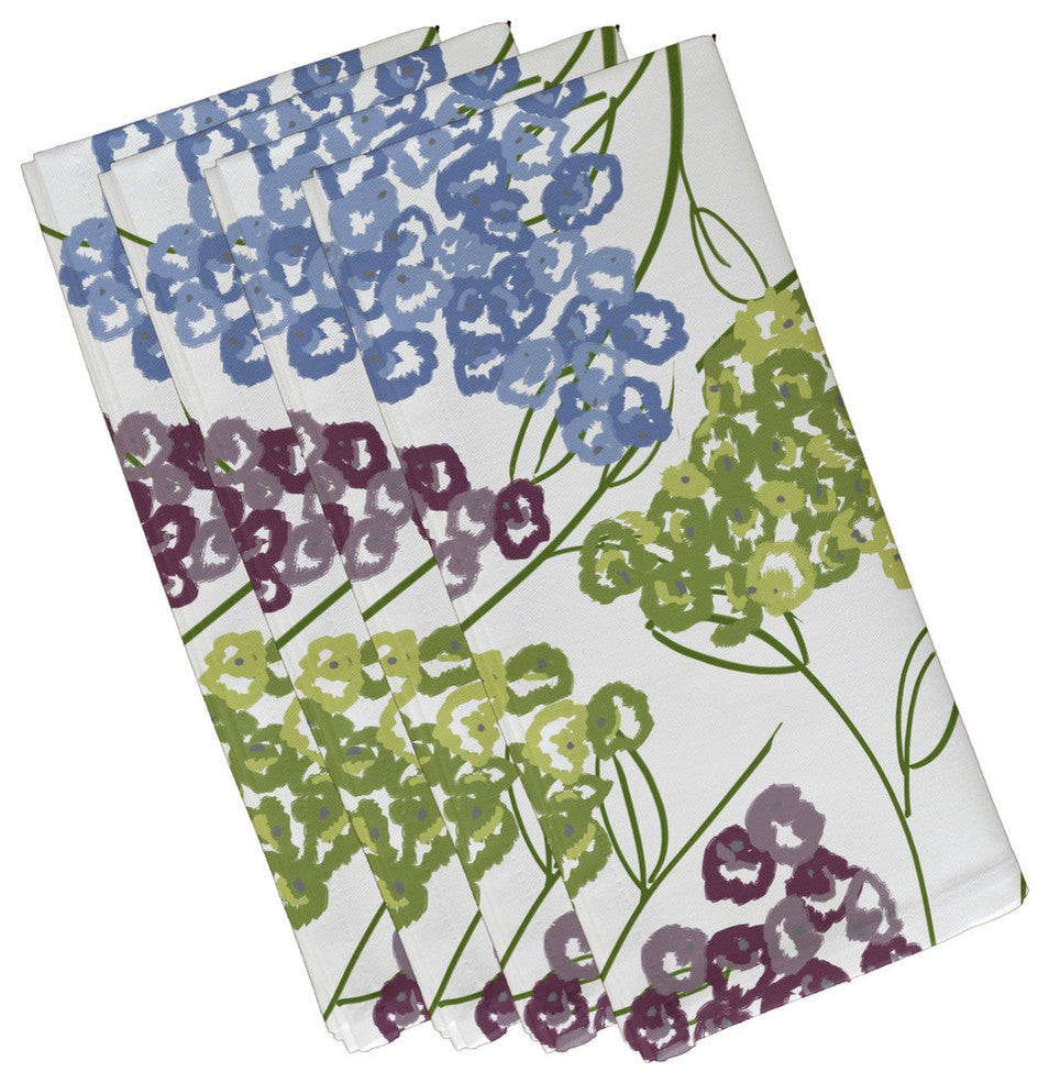 Hydrangeas, Floral Print Napkin, Purple, Set of 4