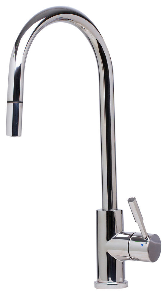 ALFI brand AB2028-PSS Polished Stainless Steel Pull Down Kitchen Faucet