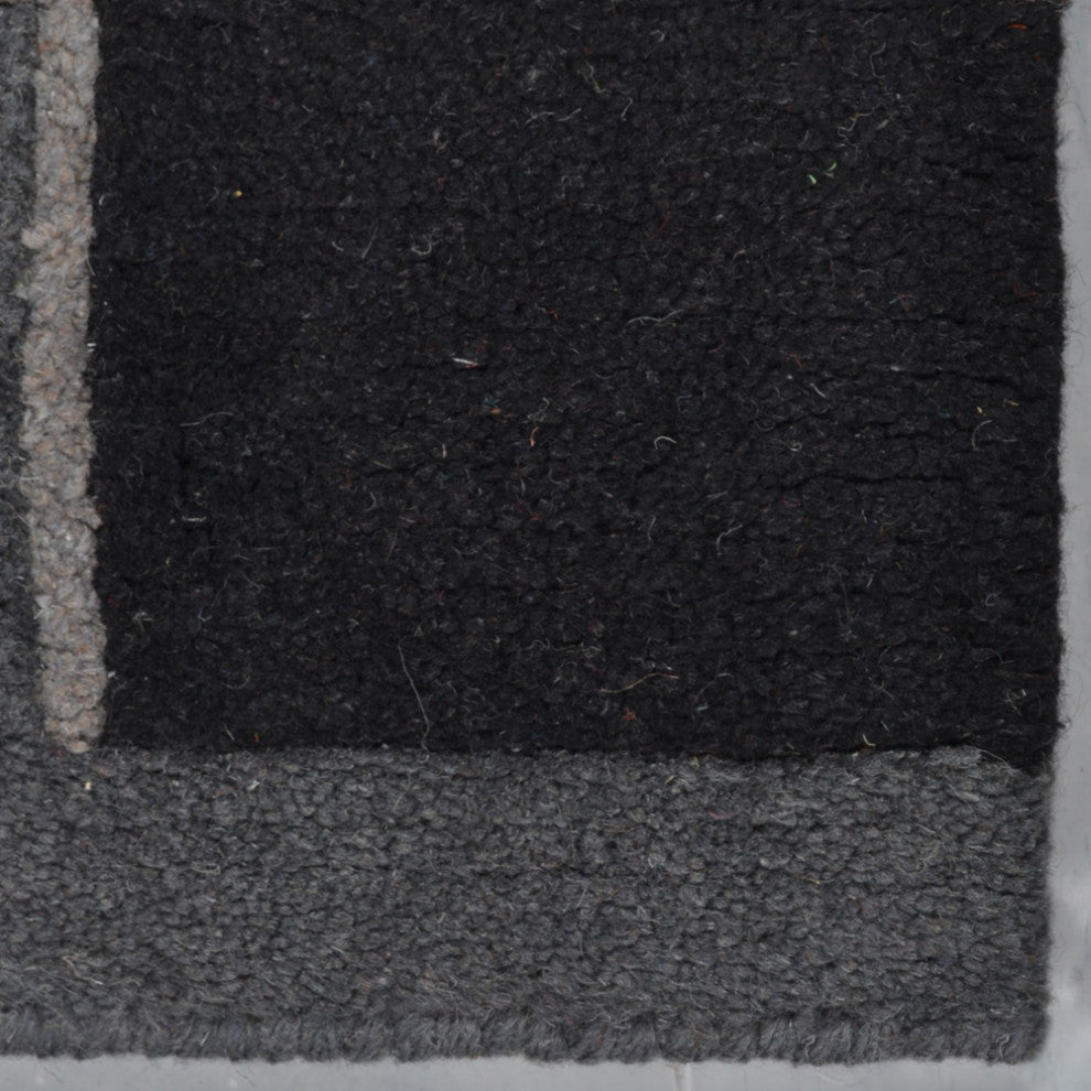 Hand Knotted Tibbati Wool Area Rug Contemporary Grey