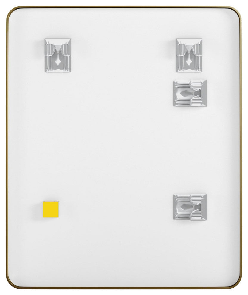 Rectangular Aluminum Framed Wall Mounted Bathroom Mirror, Brushed Gold;, 24" X 30";