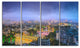 Li River and Karst Hills Panorama, Cityscape Canvas Art Print, 48"x28", 4 Panels