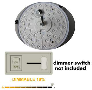 Black Fabric Drum Ceiling Light Dimmable