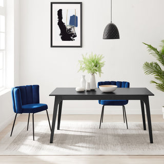 63" Dining Table, Rectangular, Black, Wood, Modern, Cafe Bistro Hospitality