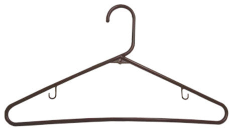 Plastic Tubular Hanger, Brown Finish, Box of 72