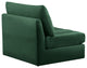 Jacob Velvet Upholstered Modular Armless Chair, Green