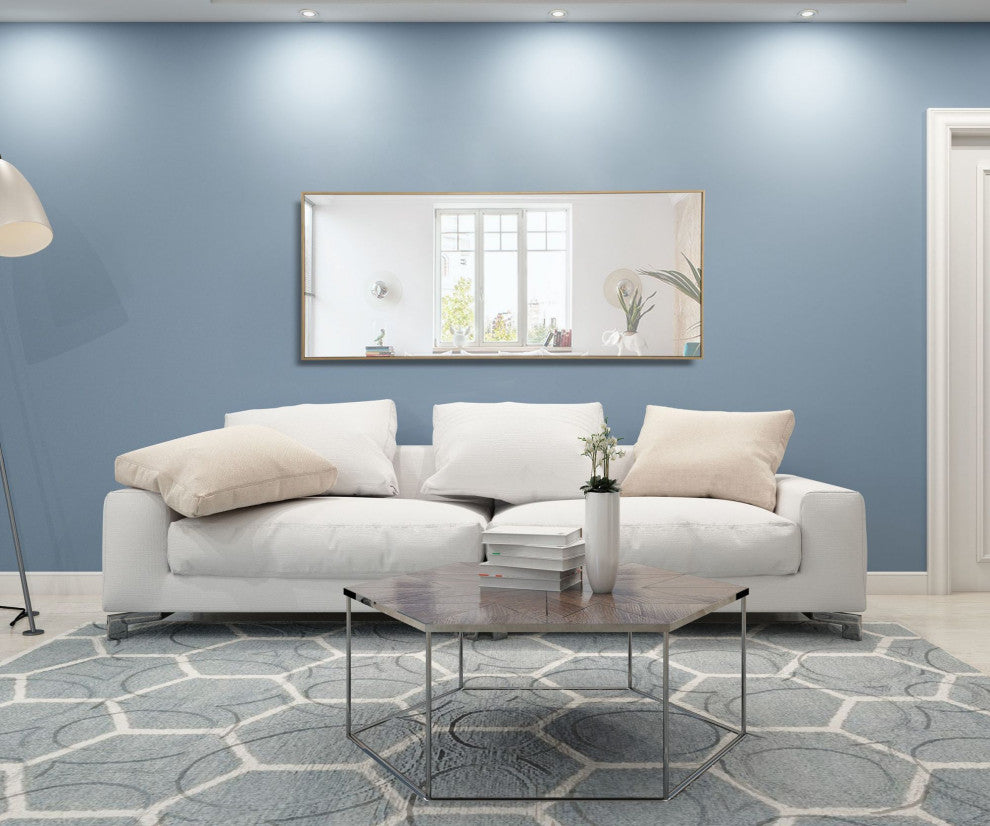 Metal Frame Rectangle Mirror 30" Brass