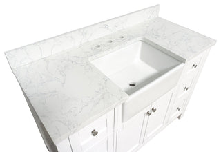 Yorkshire 48" Bathroom Vanity, White, Engineered Marble