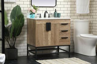 Home Living 22" Modern Natural Oak-Light Bathroom Vanity