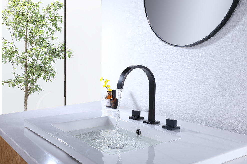 Widespread Bathroom Faucet, Matte Black