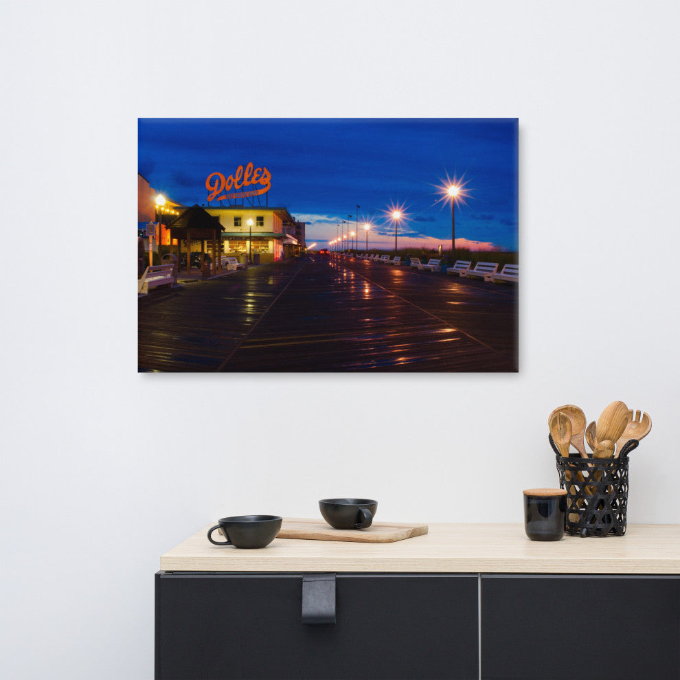 Early Morning at Dolles Night Photography Canvas Wall Art Print, 24" X 36"