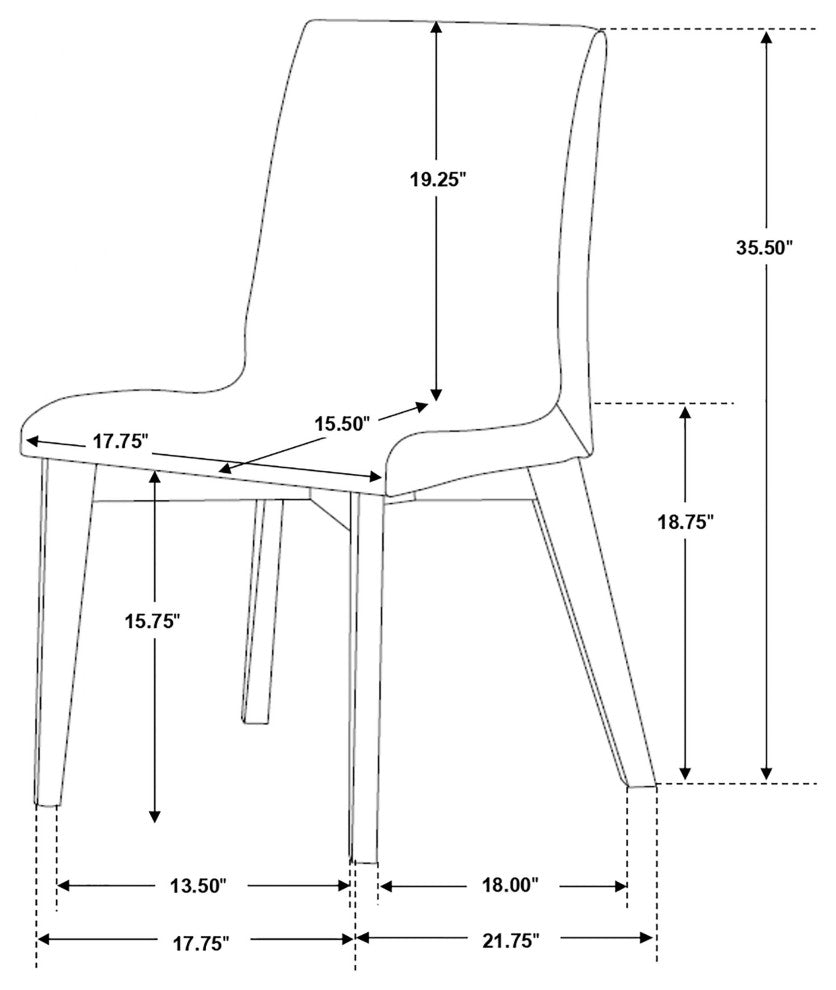 Redbridge Upholstered Dining Side Chair Walnut, Set of 2