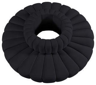 Arc Upholstered Outward Curved Modular Sectional, Black, 8-Piece: Reverse Corner (8), Velvet