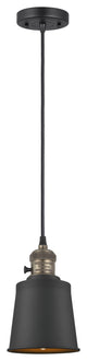 INNOVATIONS 201CSW-BAB-M9-BK-LED 1-Light Mini Pendant Black Antique Brass