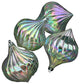 Transparent Onion Drop Shatterproof Ornaments, Set of 4, Clear Iridescent