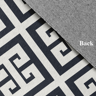 Greek Key Patterned Chenille Rug