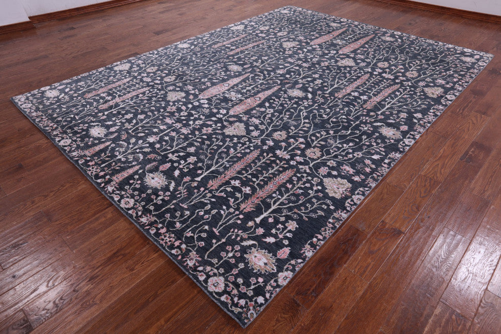 Wool and Silk Persian Ziegler Handmade Rug 8' 9" X 12' 1" Q9254