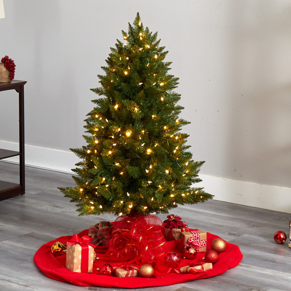 4' Vermont Spruce Artificial Christmas Tree With 200 Color Changing LED Lights