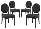 Modern Contemporary Kitchen Dining Side Chair Set of 4 Black