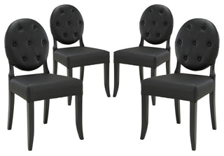 Modern Contemporary Kitchen Dining Side Chair Set of 4 Black